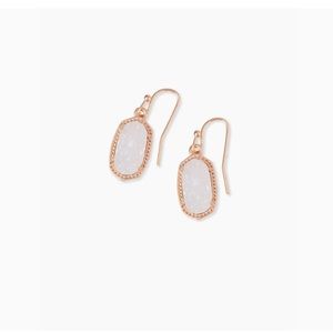 Lee Rose Gold Drop Earrings In Iridescent Drusy